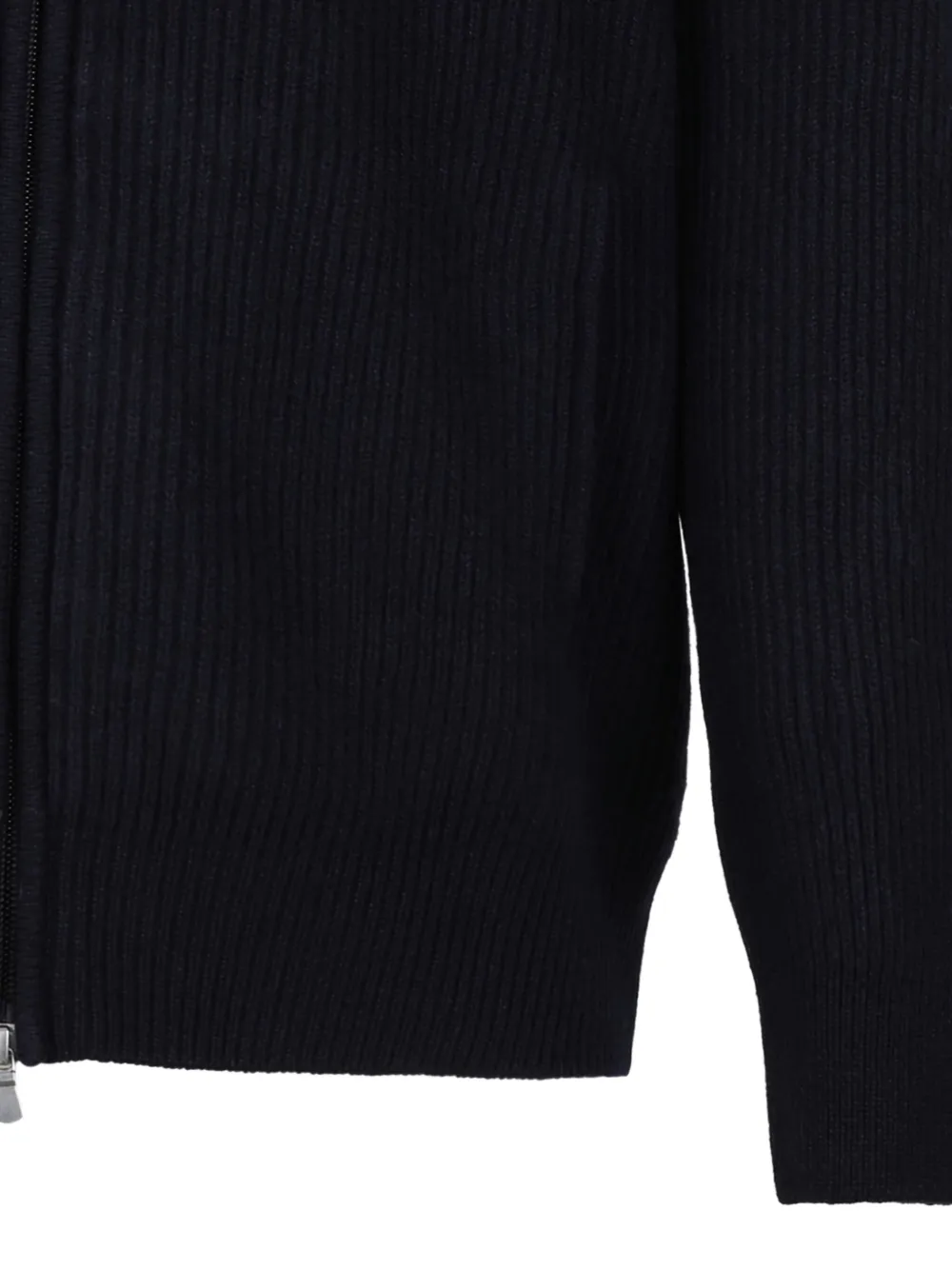 Gran Sasso Ribbed Zip-up Cardigan In Black