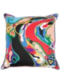 PUCCI Orchidee and Iride-print cushion (52cm x 52cm) - Blue