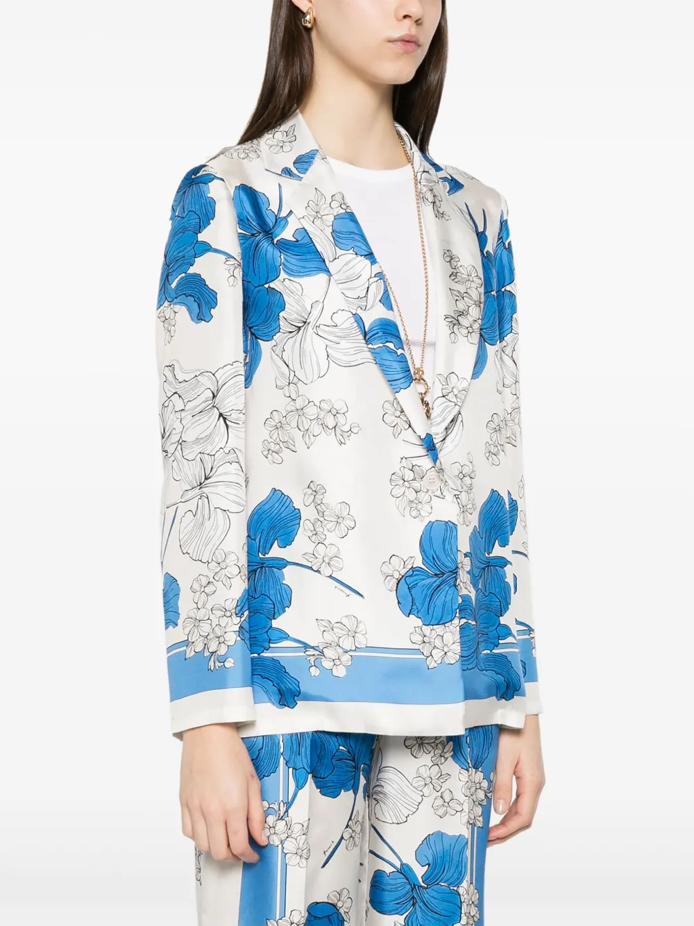 P.A.R.O.S.H. Blazer met bloemenprint Wit
