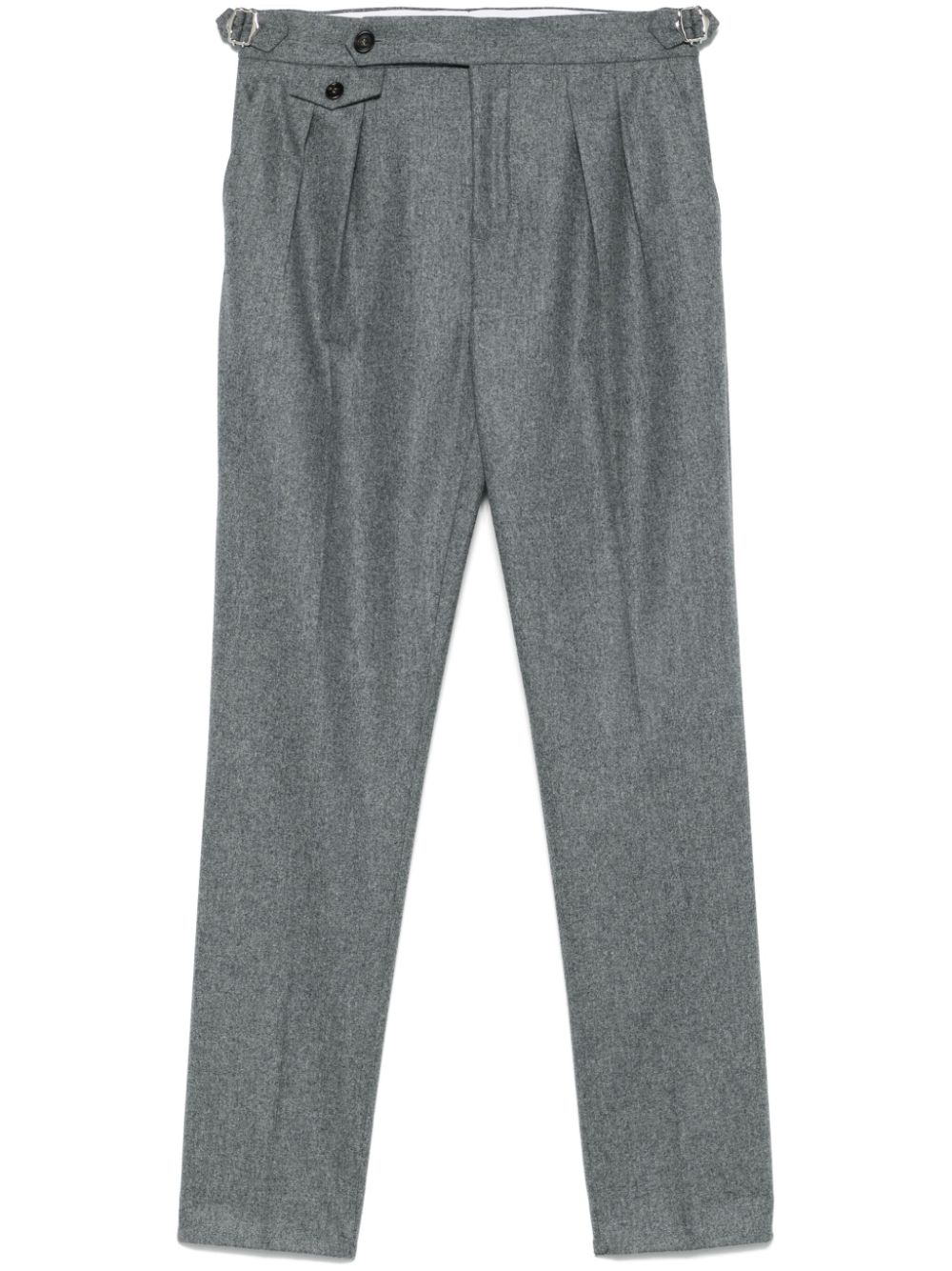 flannel double-pleat trousers