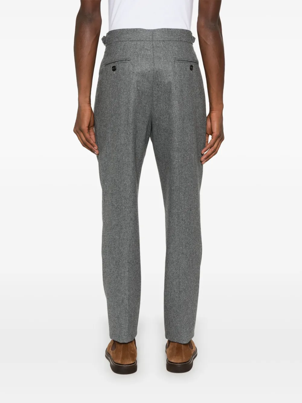 Brunello Cucinelli Flanellen geplooide broek Grijs