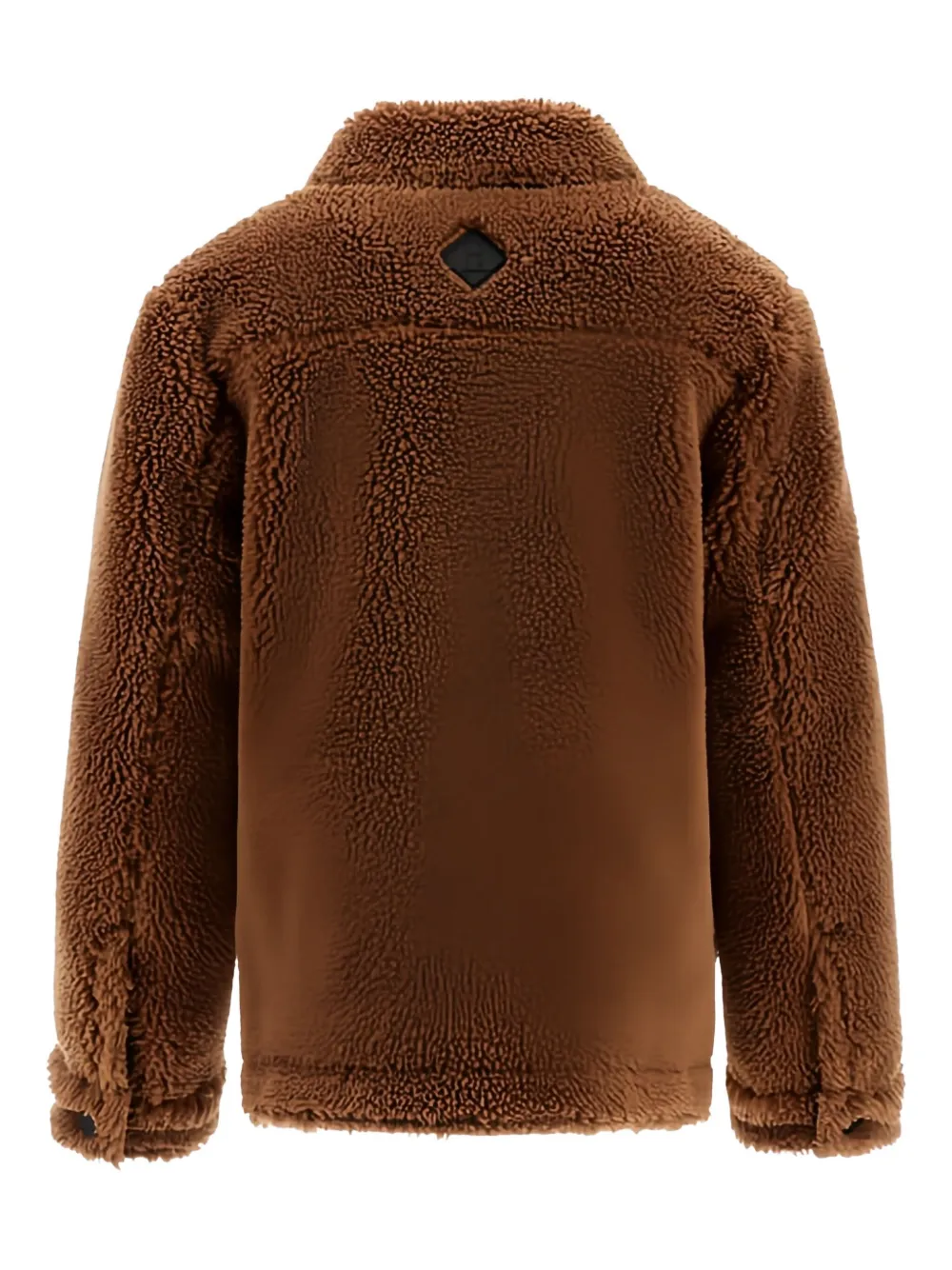 Herno Buttoned Pocket Teddy Jacket In Brown