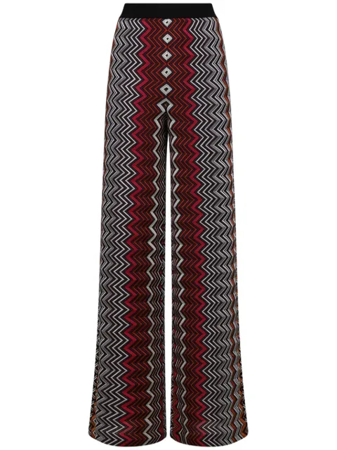 Missoni pantalones anchos con diseño zigzag