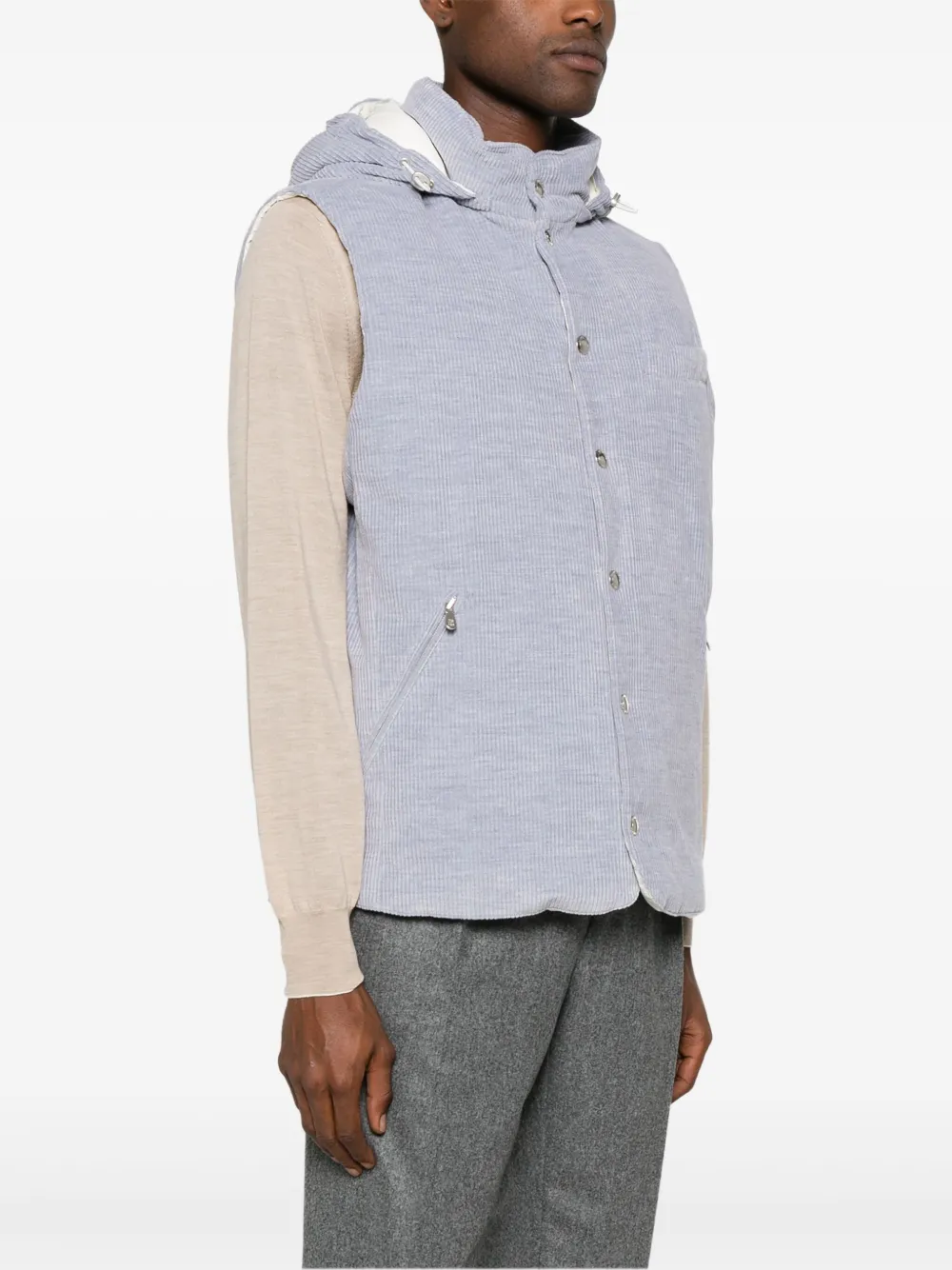 Brunello Cucinelli Ribfluwelen bodywarmer Grijs