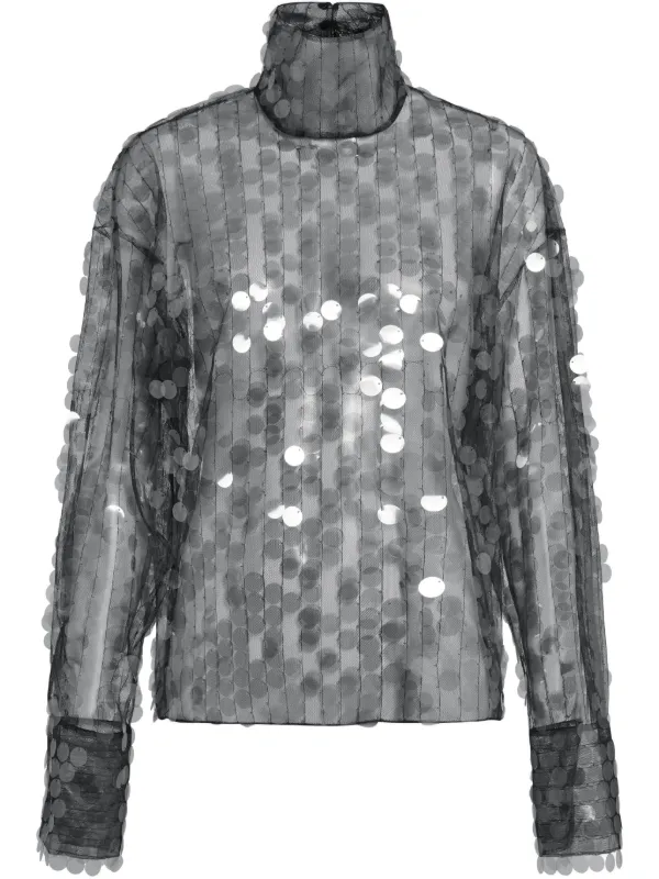 16Arlington Olall Sequinned Top in Black