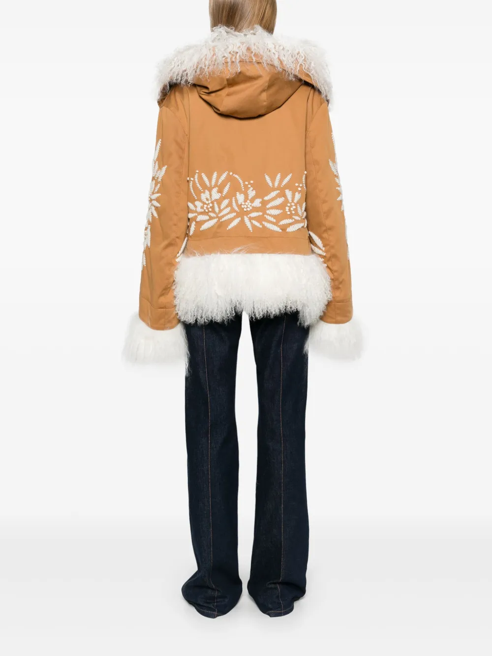 Ermanno Scervino Jack met afwerking van bont Bruin