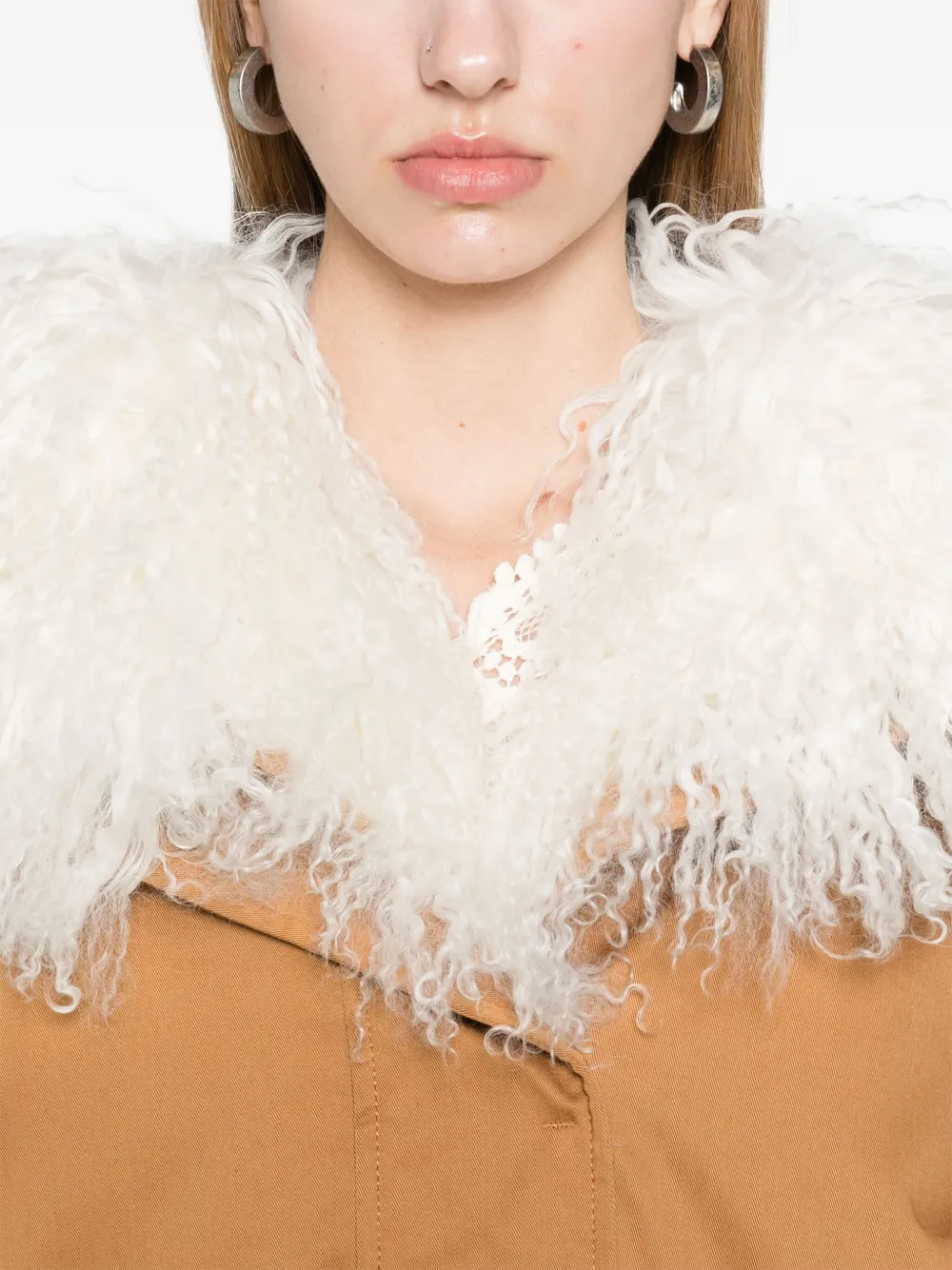 Ermanno Scervino Jack met afwerking van bont Bruin