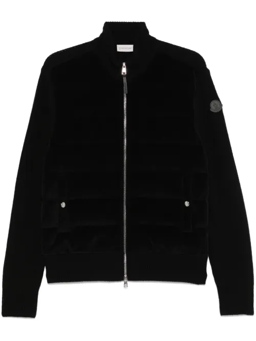 Cardigan à empiècements en velours côtelé - Moncler - Modalova