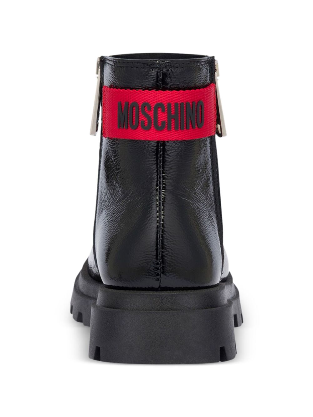 Moschino Kids Enkellaarzen met logopatch Zwart