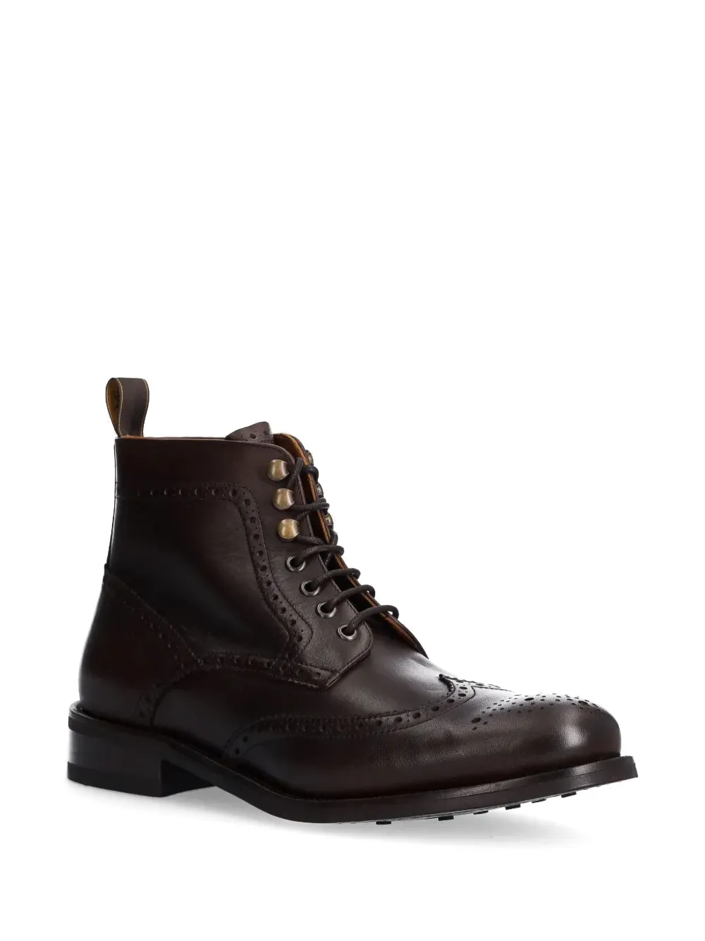 Hackett brogue-detail leather boots - Bruin