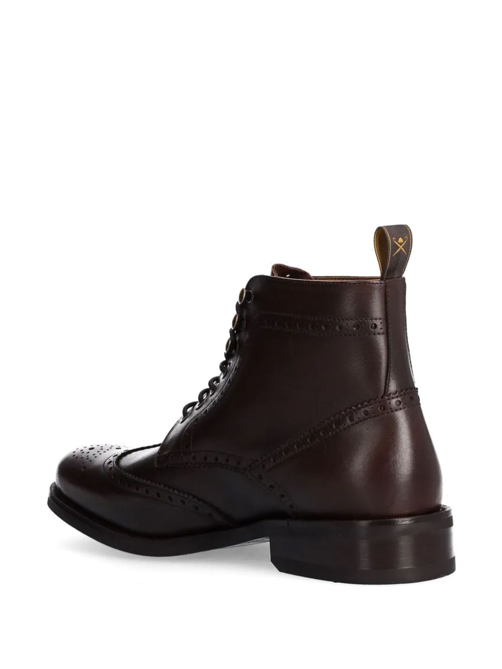 Hackett brogue-detail leather boots Brown