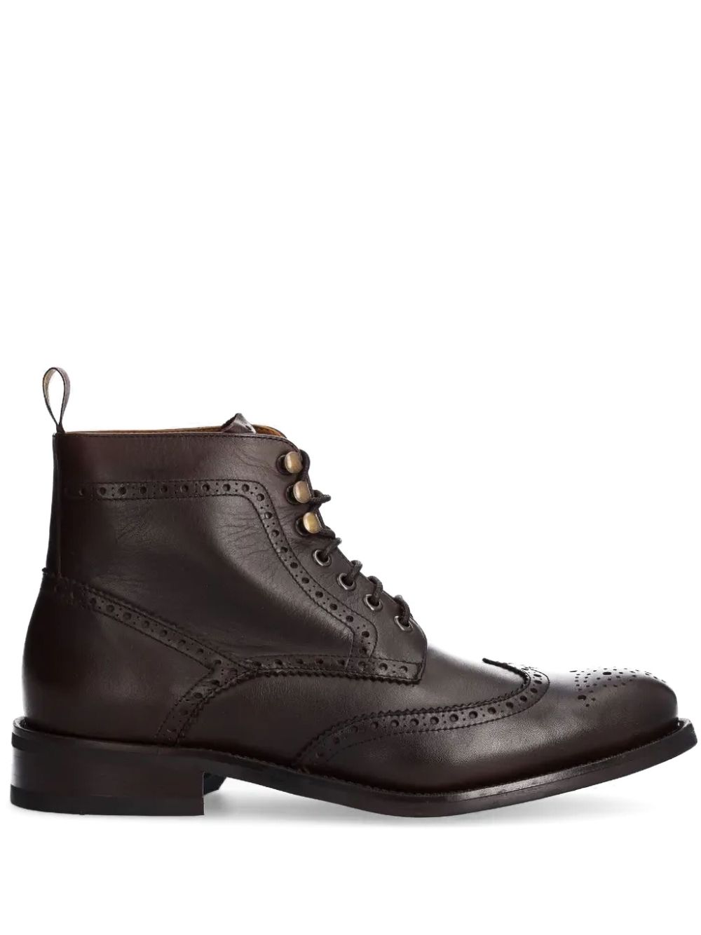 Hackett brogue-detail leather boots - Brown