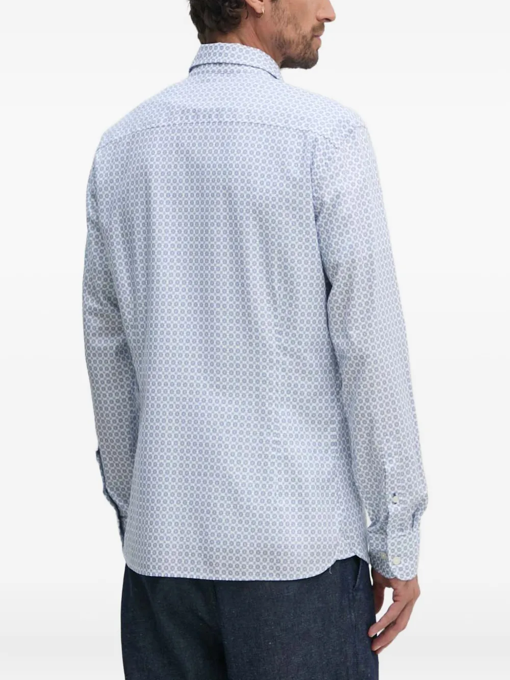 Hackett Overhemd met puntige kraag en patroon Wit