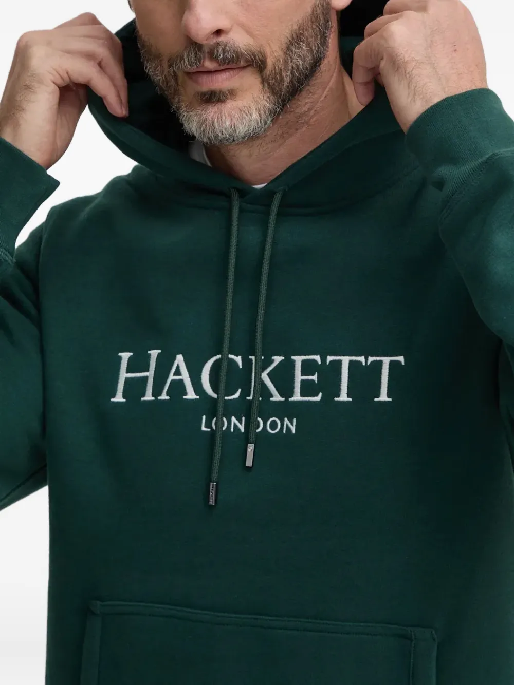 Hackett Hoodie met geborduurd logo Groen