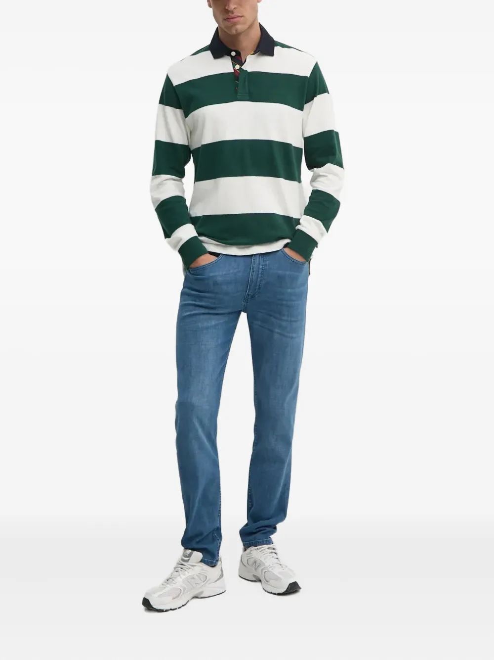 Hackett Gestreept poloshirt - Groen