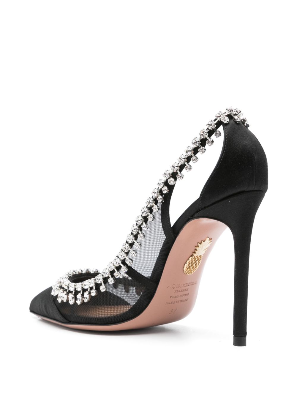 Aquazzura 105 mm Crystal Crush pumps Zwart