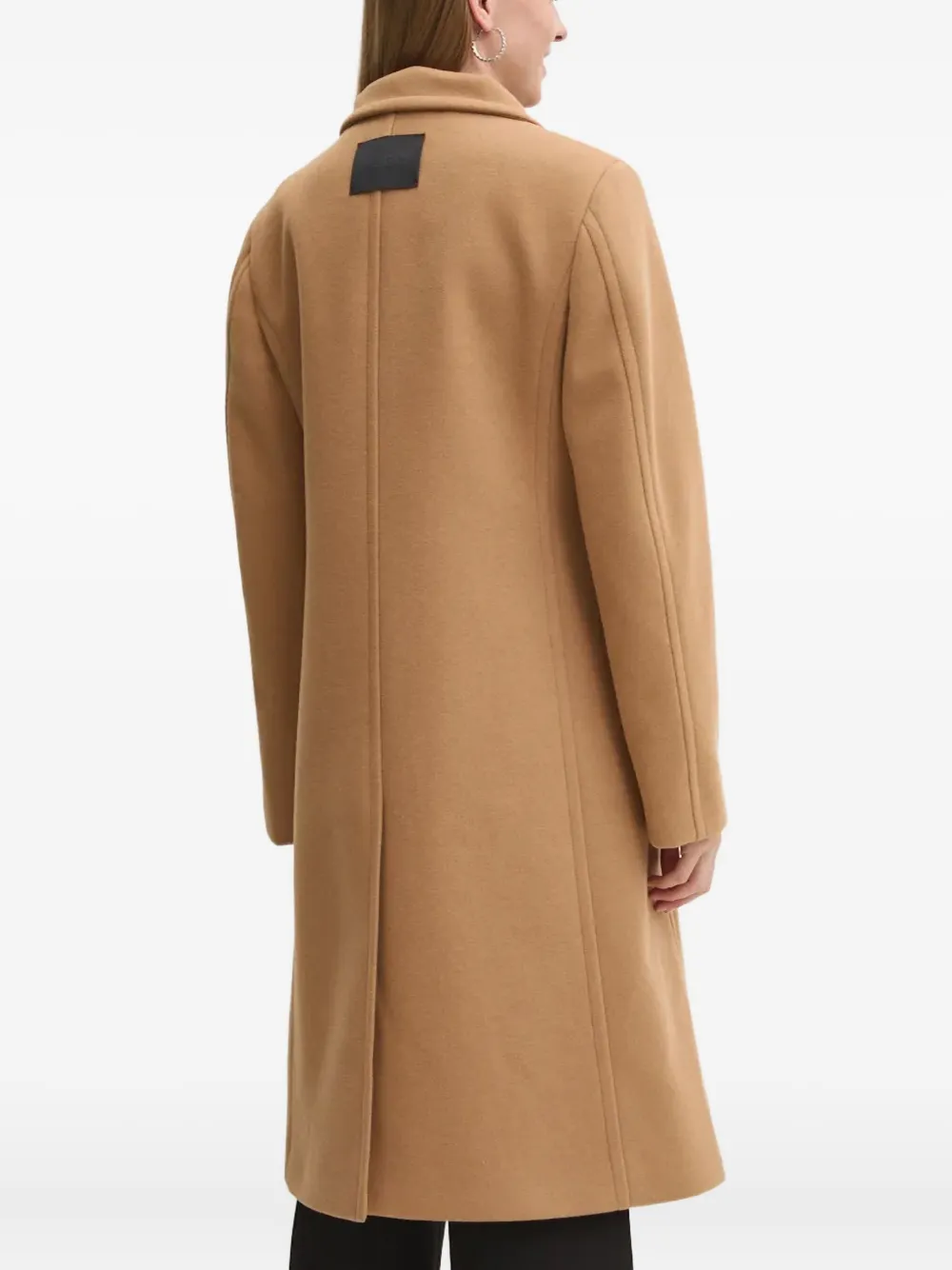 Hugo Boss High-neck Coat In Brown