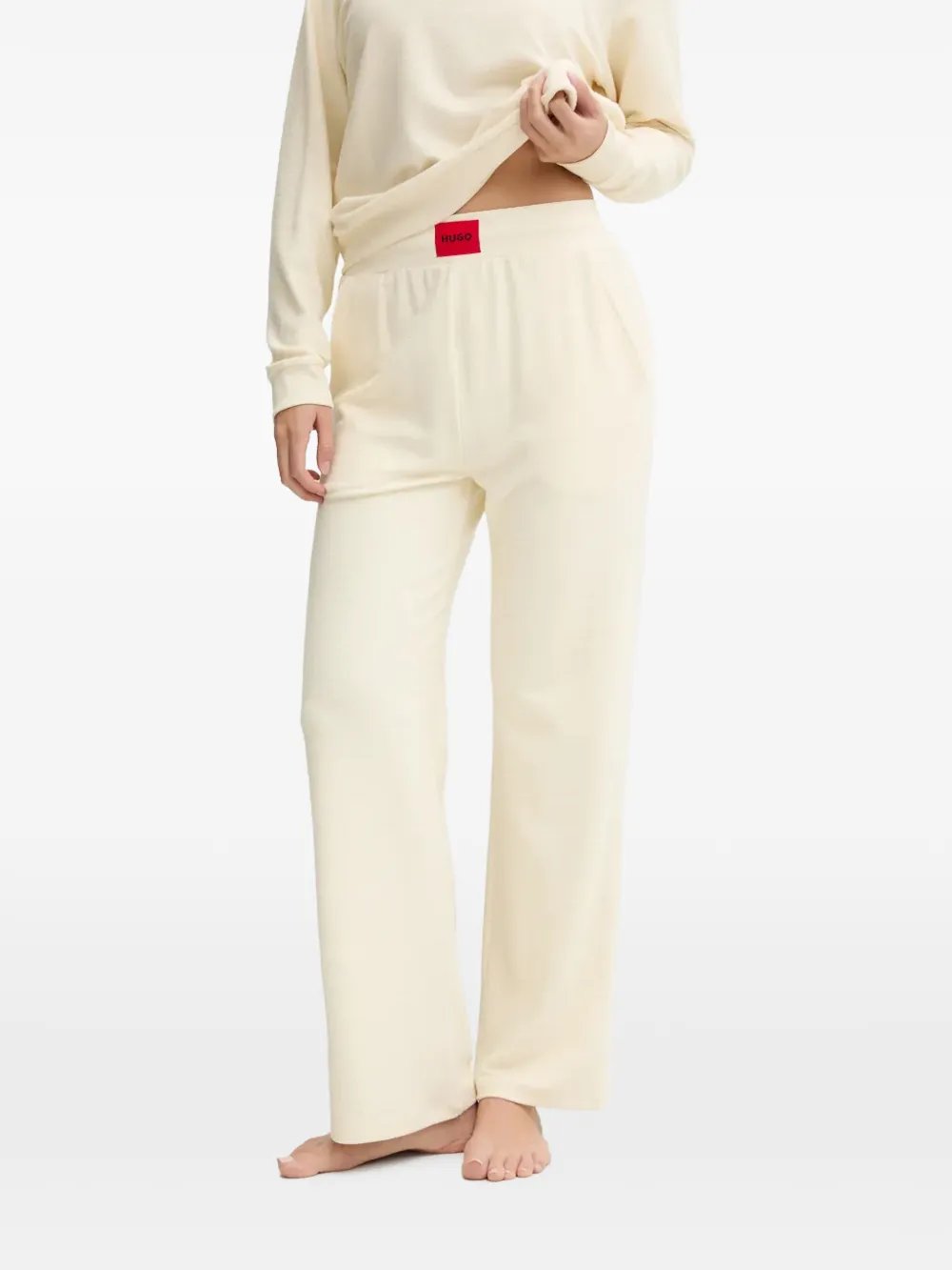 HUGO logo-patch trousers | Neutrals | Image 1