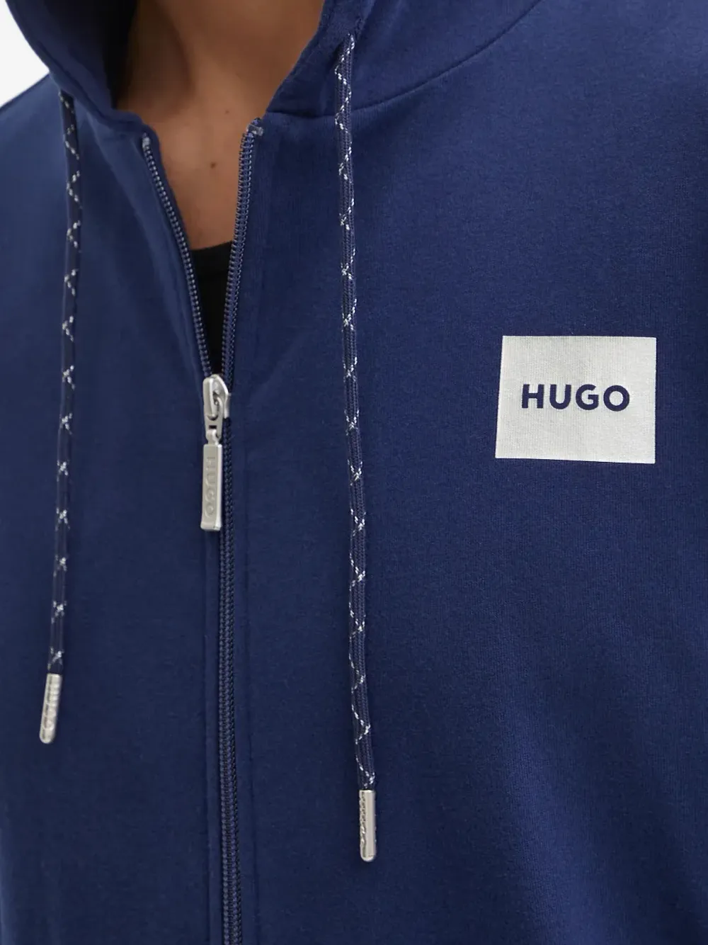 HUGO Hoodie met rits Blauw