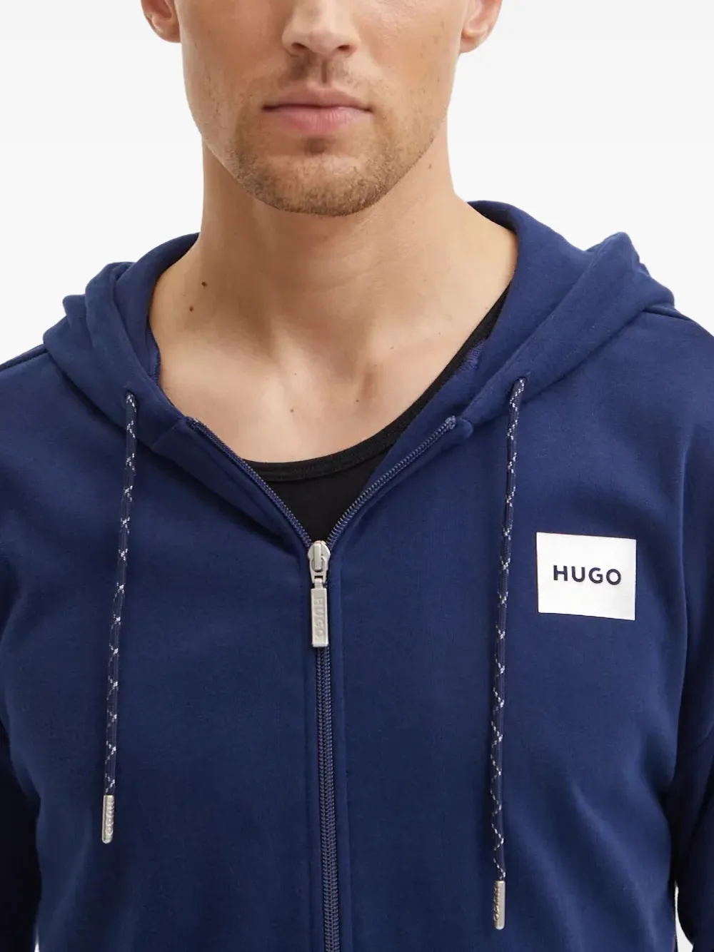 HUGO Hoodie met rits Blauw