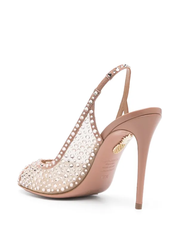 Aquazzura 105mm Crystal Lover Sandals | Pink | FARFETCH