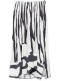 Lanvin zebra-print pleated midi skirt - White