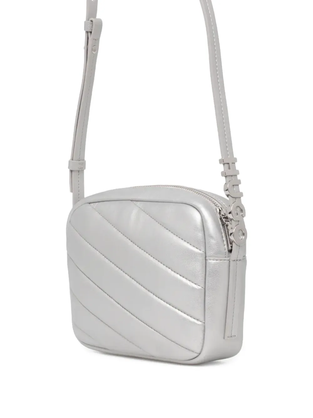 HUGO Gewatteerde crossbodytas Grijs