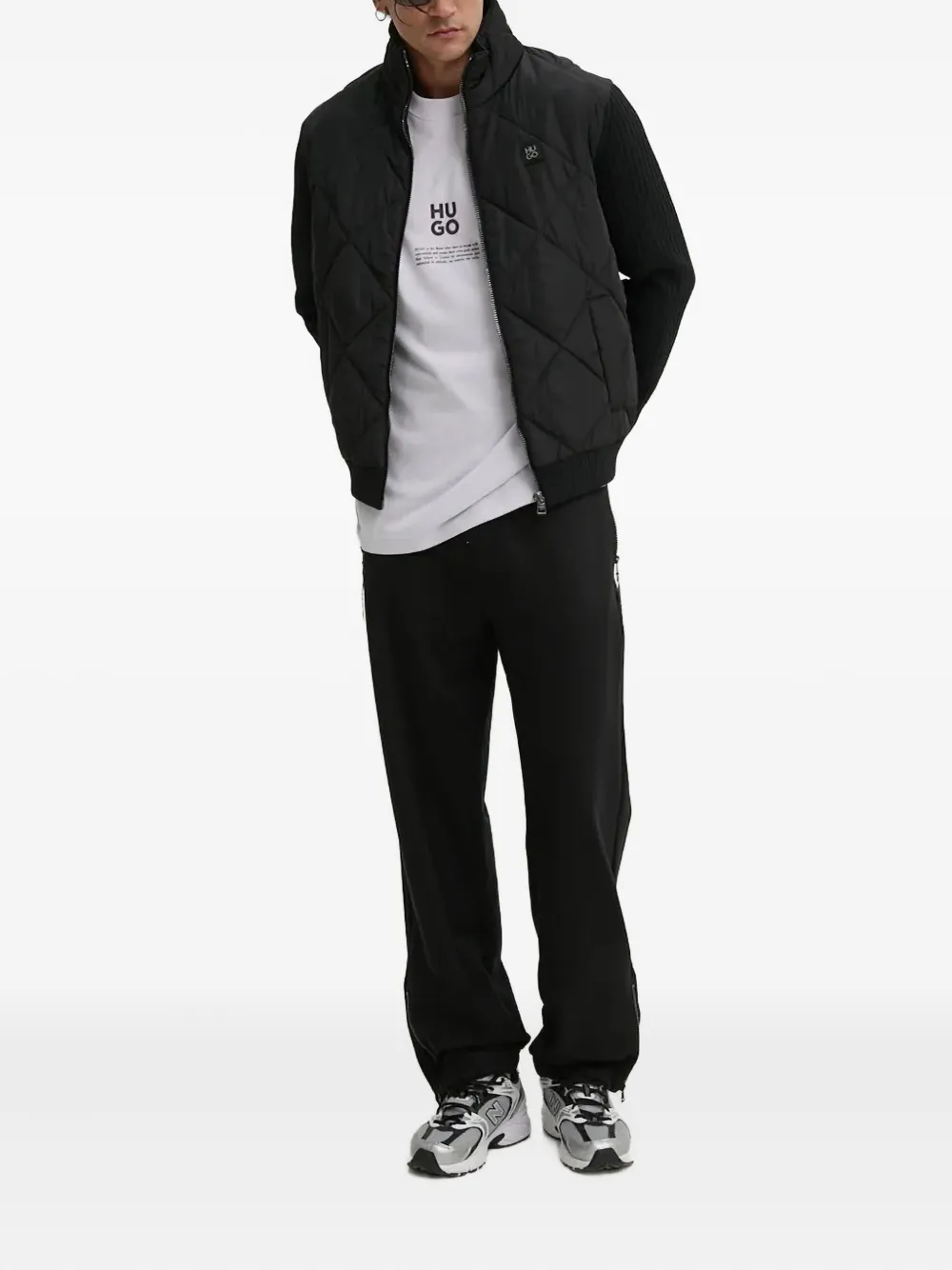 HUGO Sweater met lange mouwen en grafische print - Paars
