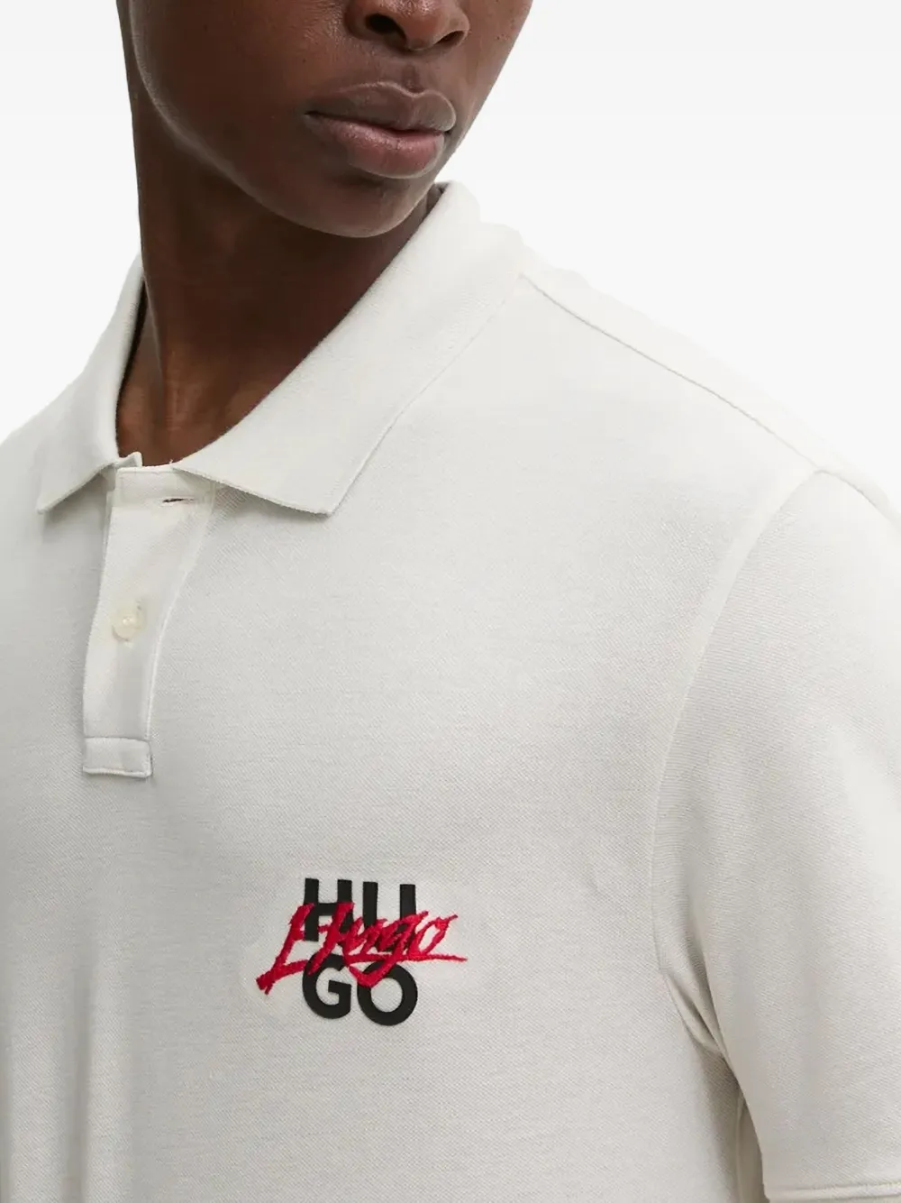 Hugo Boss Logo Polo Shirt In White