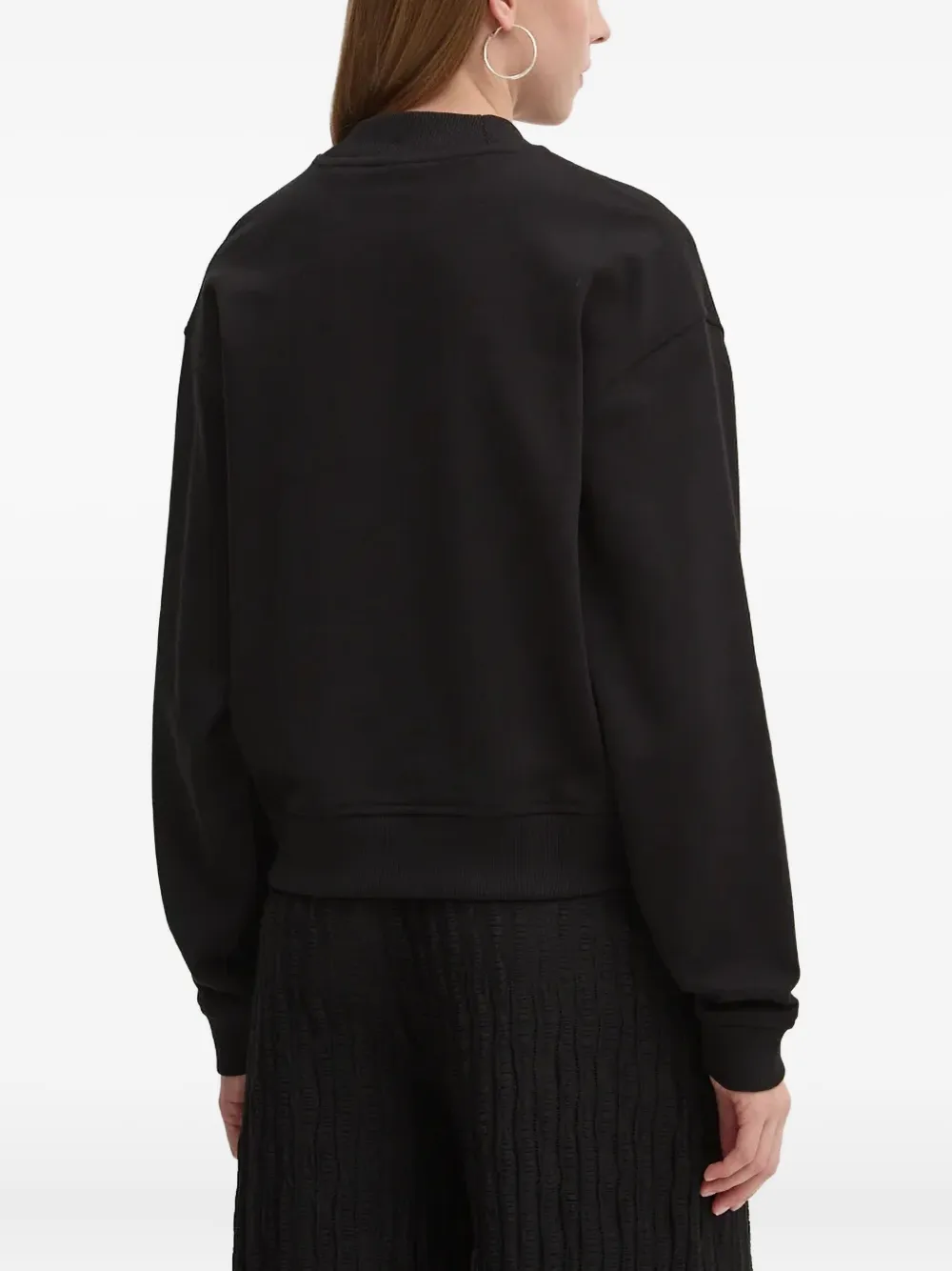 HUGO Trui met geborduurd logo Zwart