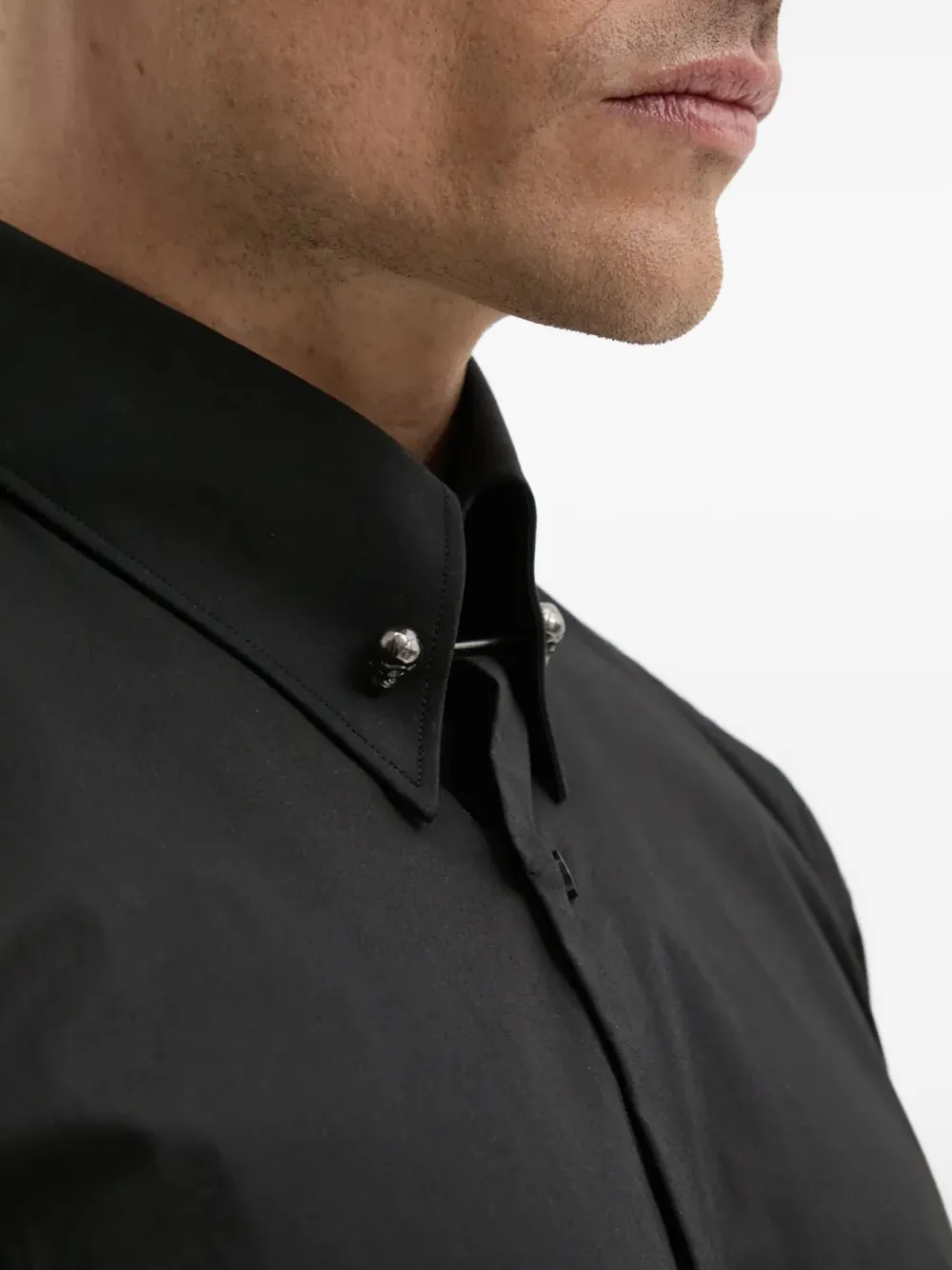 Hugo Boss Skull-button Shirt In Black