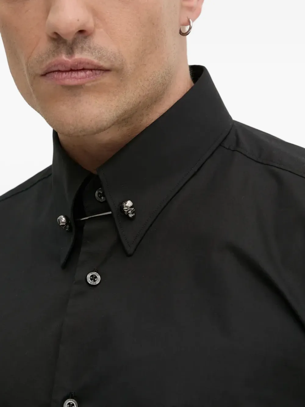 Hugo Boss Skull-button Shirt In Black