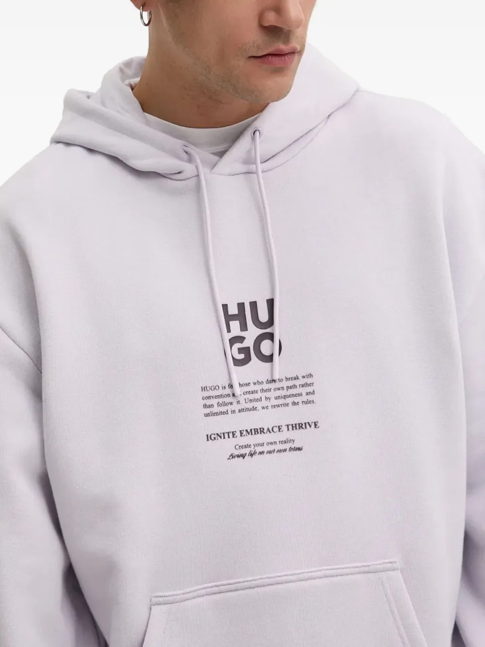 Hugo Boss Graphic Hoodie In Purple