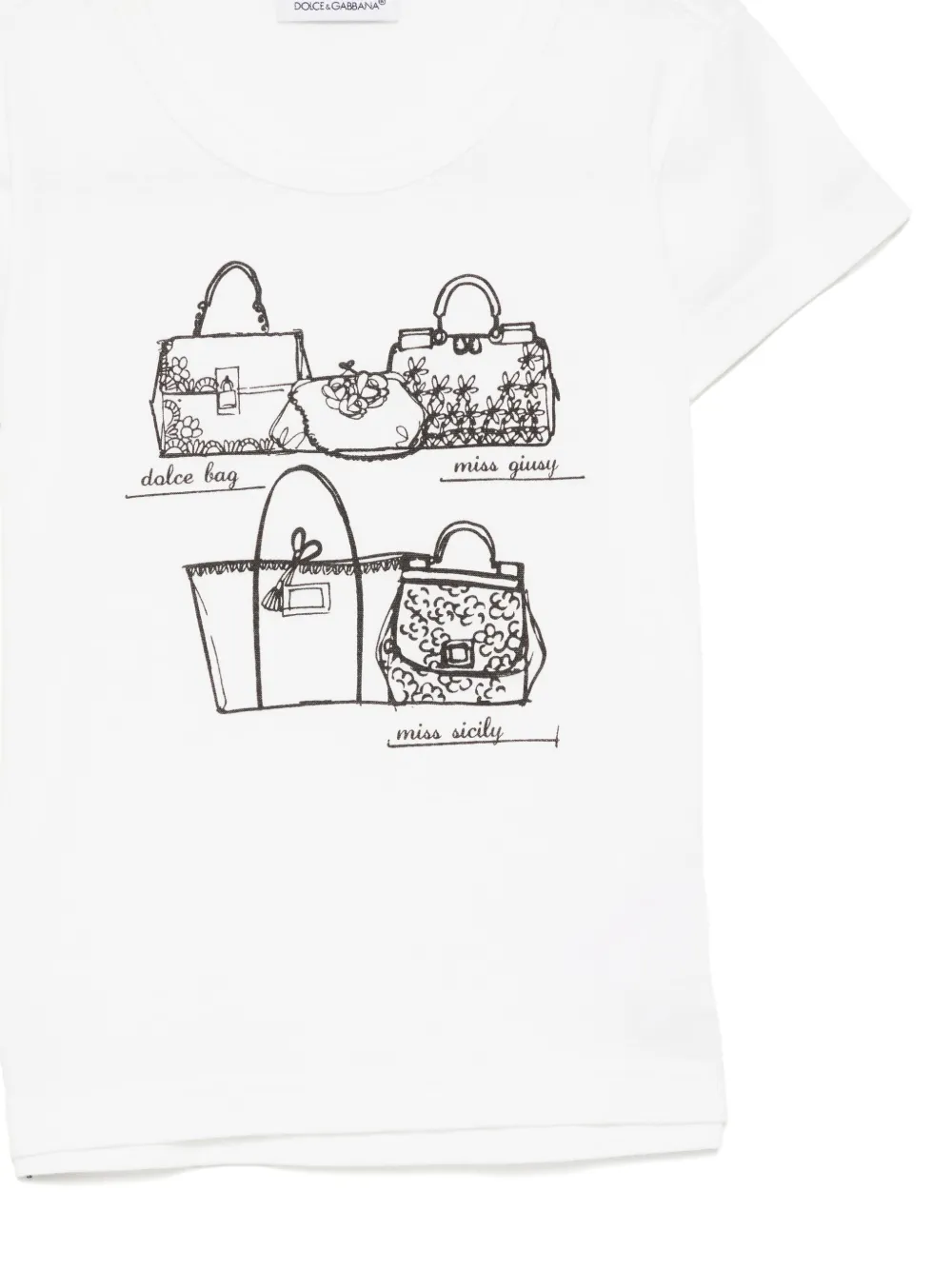 Dolce & Gabbana Kids T-shirt met grafische print en korte mouwen Wit