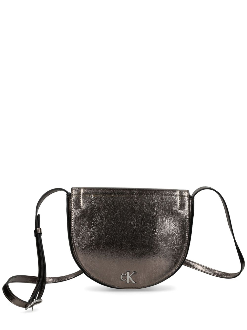 Calvin Klein Jeans Metallic Faux Leather Cross Body Bag Brown