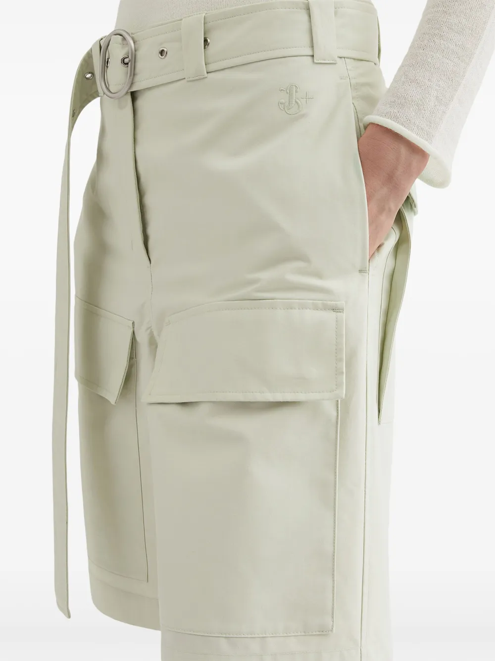 Jil Sander Shorts met ceintuur Groen