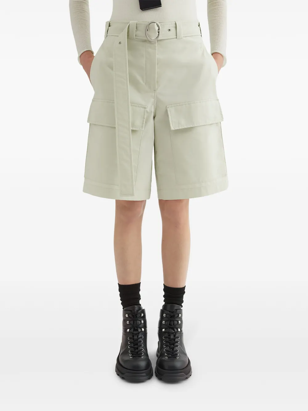 Jil Sander Shorts met ceintuur Groen