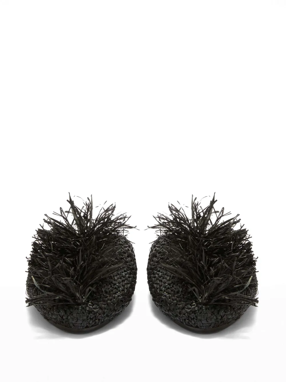 Jil Sander straw-embellished slippers Black