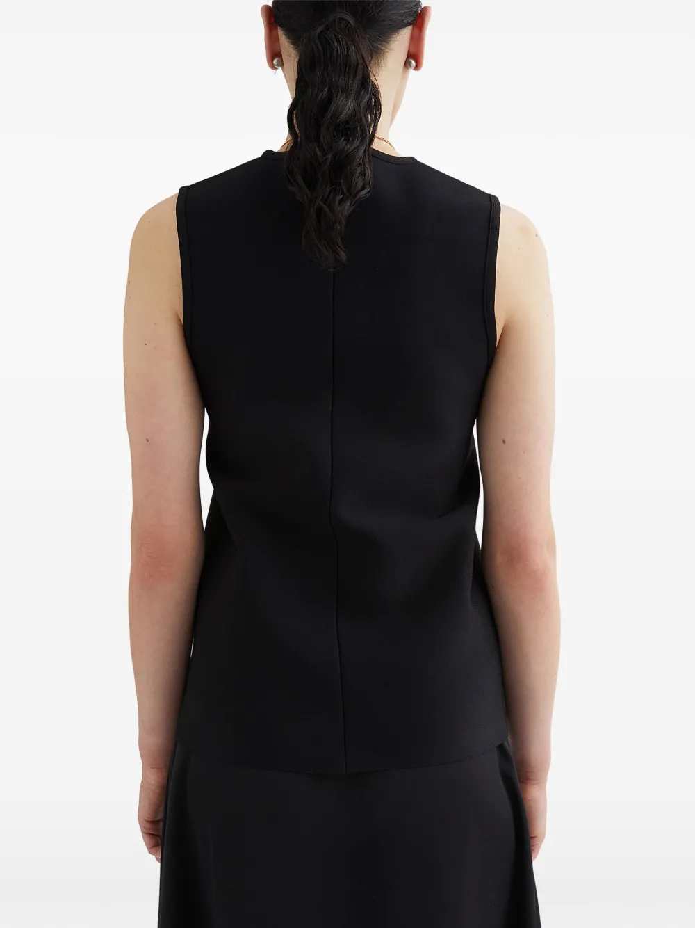 Jil Sander Top met ronde hals Zwart