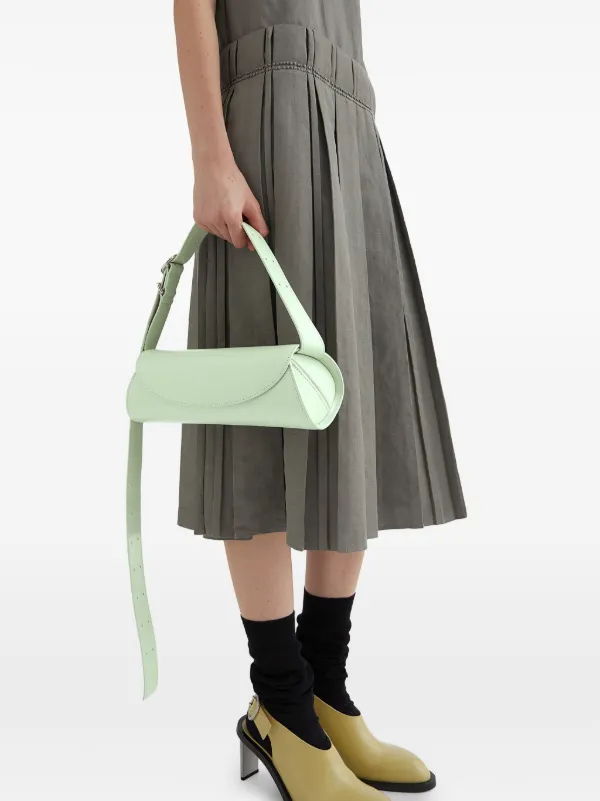 【送料&関税込】Jil Sander Small cannolo Light Green Leather Jil Sander Green Small Cannolo Bag Jil Sander