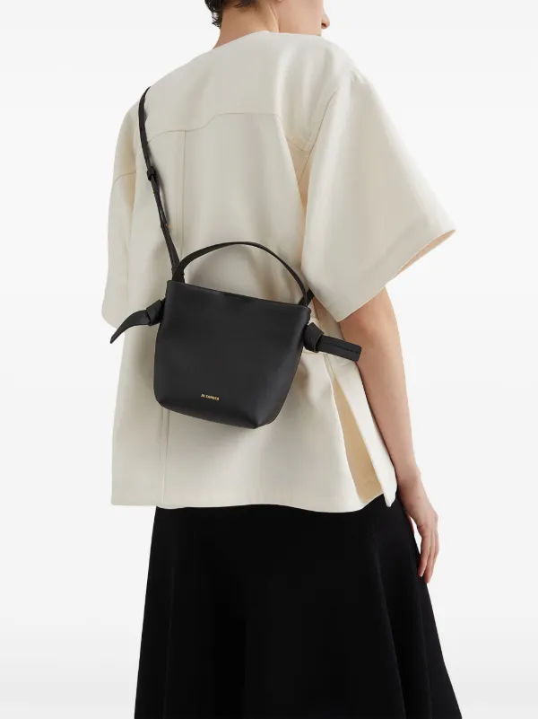 Jil Sander Knot Hobo Mini Shoulder Bag | Black | FARFETCH
