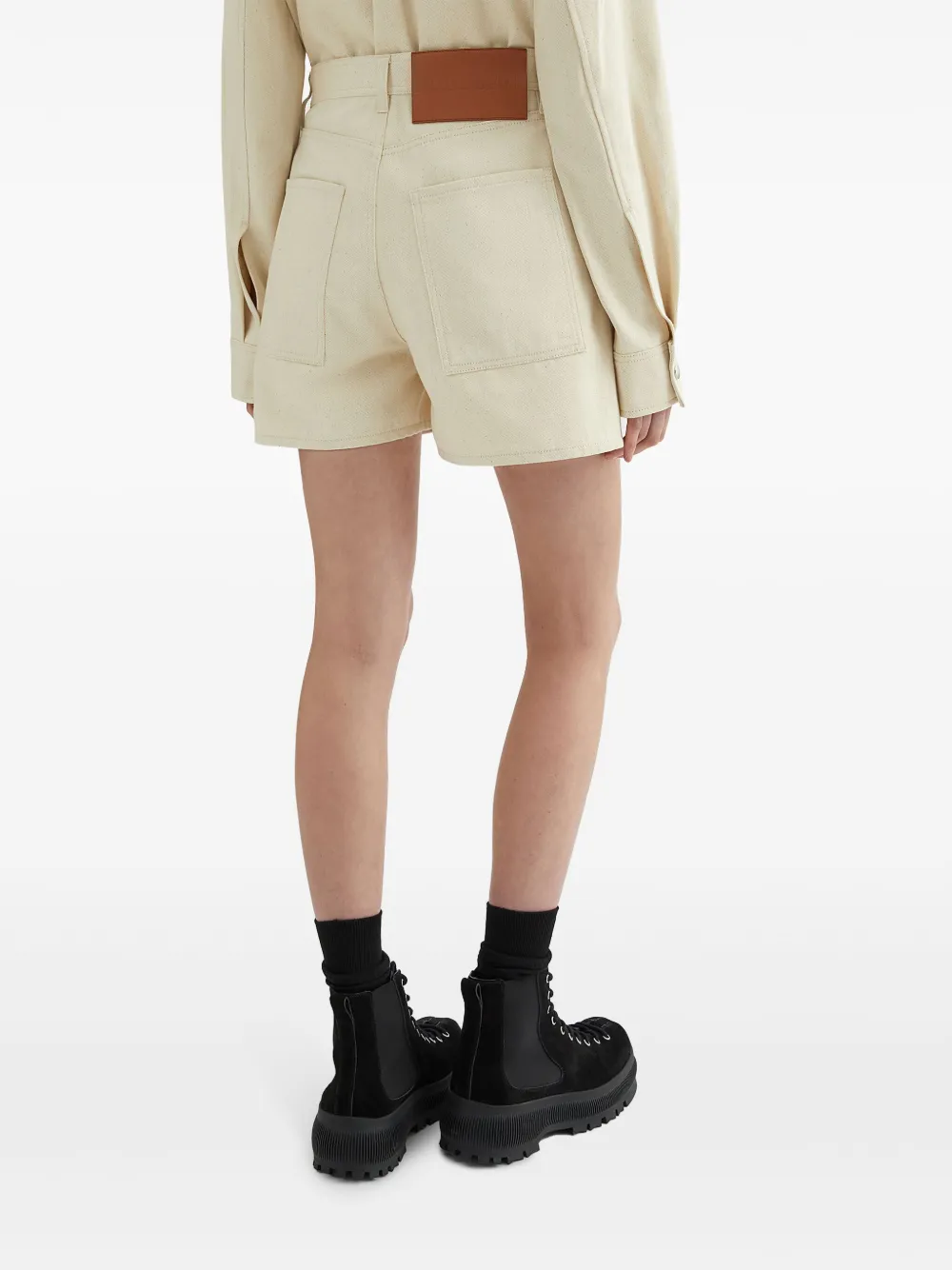 Jil Sander High waist denim shorts Beige