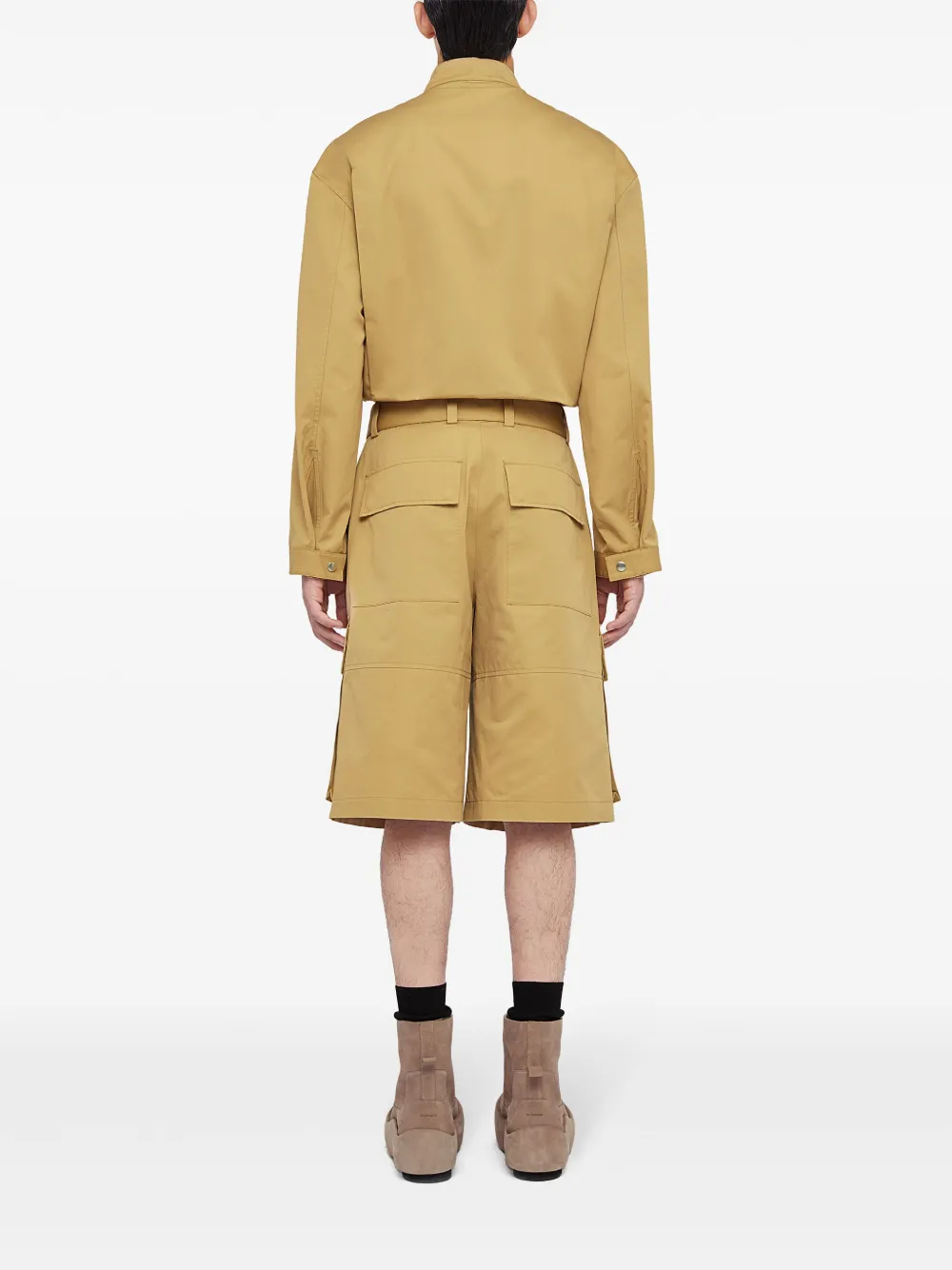 Jil Sander Shorts met ceintuur Bruin
