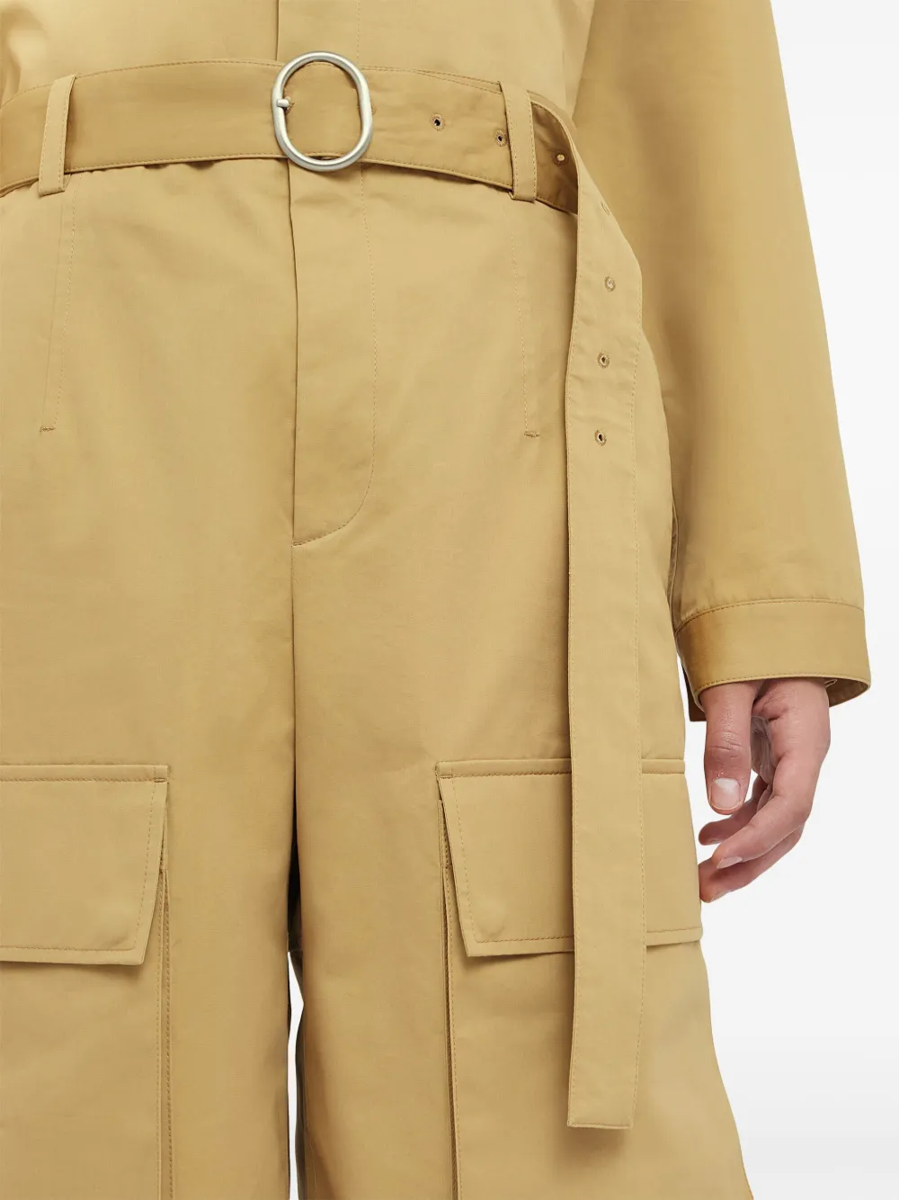 Jil Sander Shorts met ceintuur Bruin