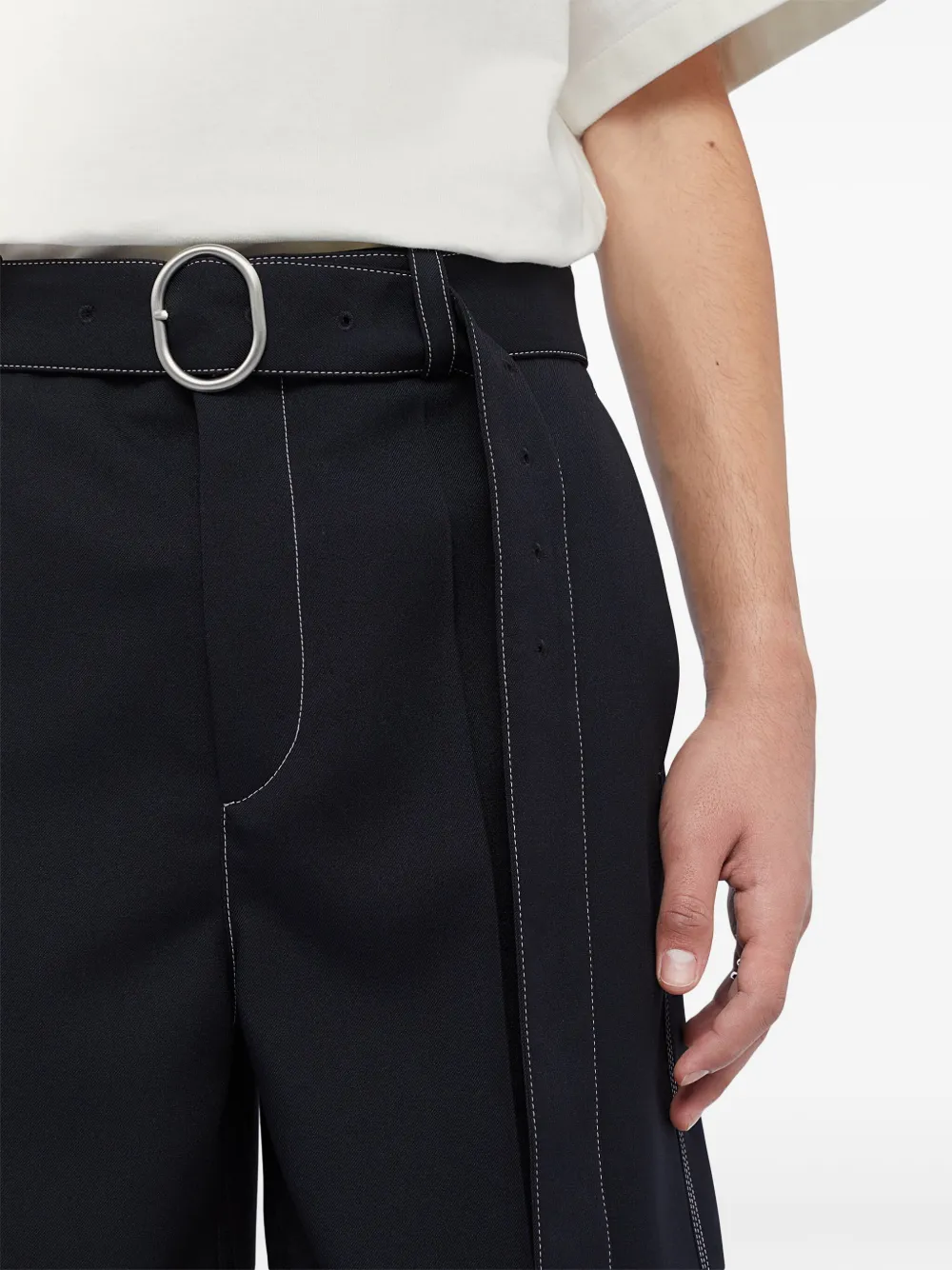 Jil Sander Shorts met ceintuur Blauw