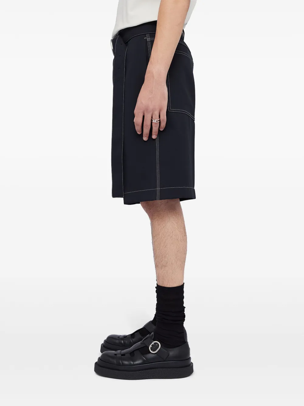 Jil Sander Shorts met ceintuur Blauw