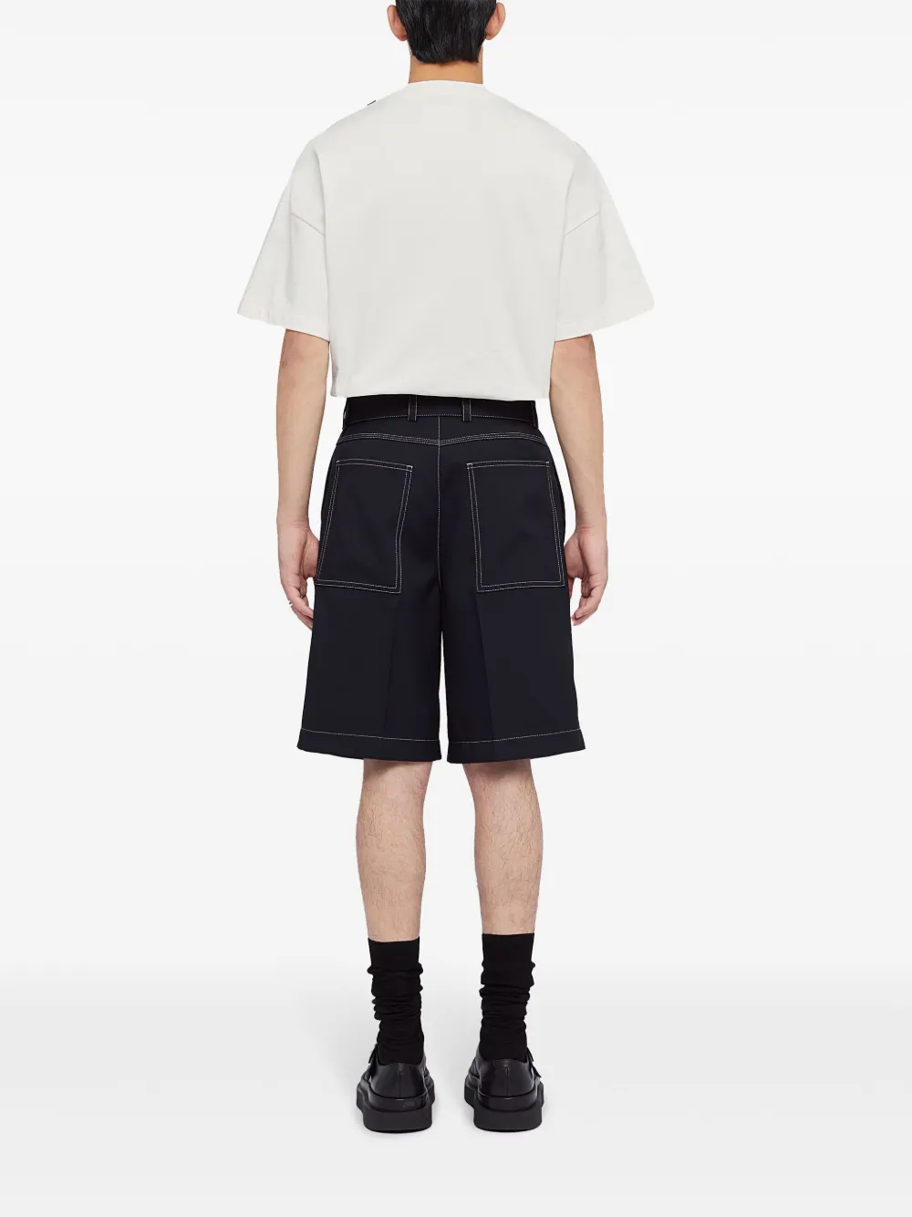 Jil Sander Shorts met ceintuur Blauw