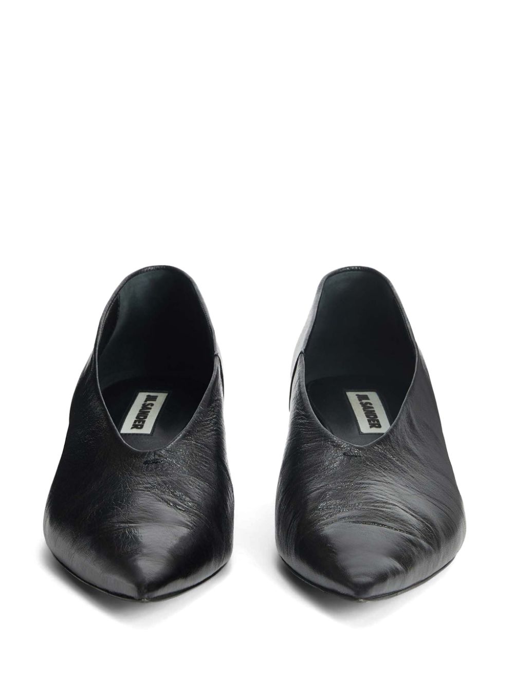 Jil Sander Leren pumps Zwart