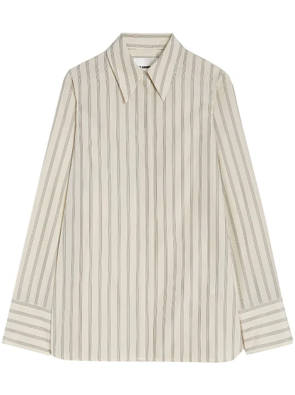 売り切りセール！超美品！24AW JIL SANDER ステッチシャツ Jil Sander コントラストステッチ シャツ | ブラック | FARFETCH JP