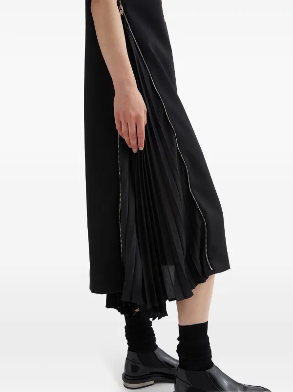 Jil Sander ノットディテール付きクレープロングドレス Jil Sander ドレープディテール ドレス | ブラック | FARFETCH JP